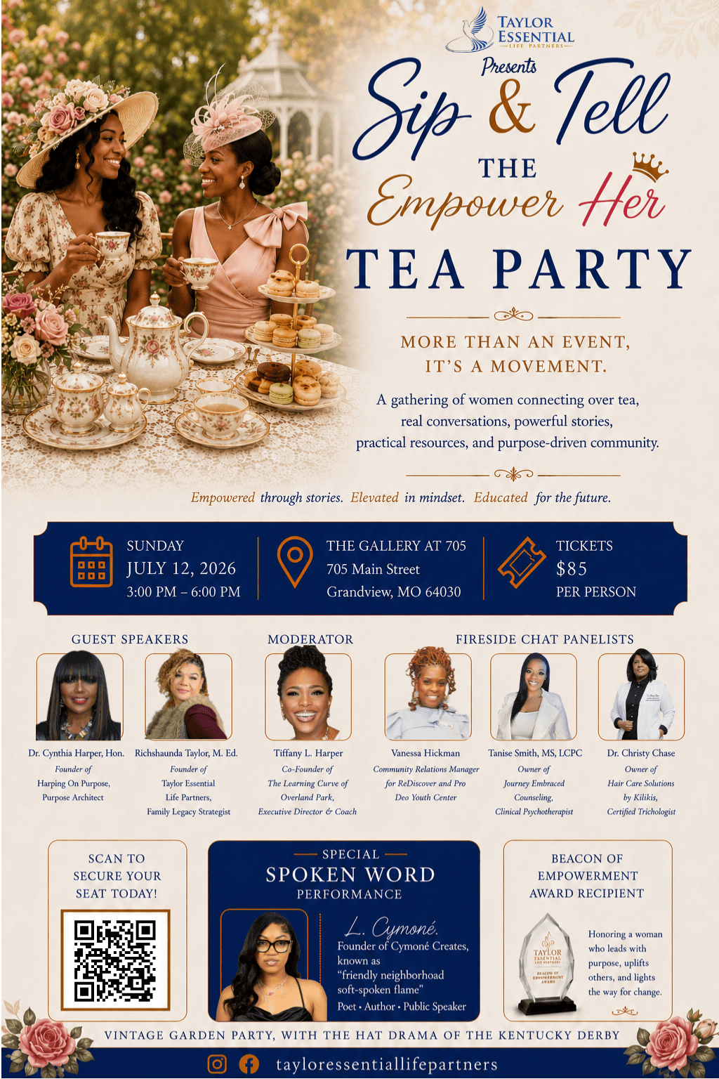 Guests at a tea party style gathering